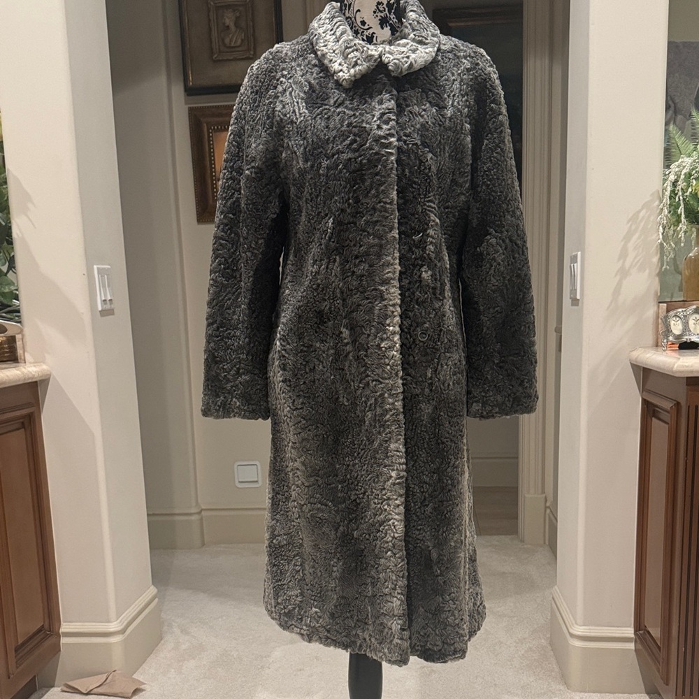 Women's Gray Persian lamb Fur Coat